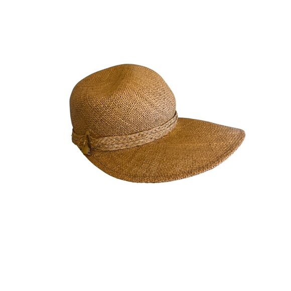 Liz Claiborne Womens Straw Sun Hat With Braided Band Beige - Picture 2 of 6